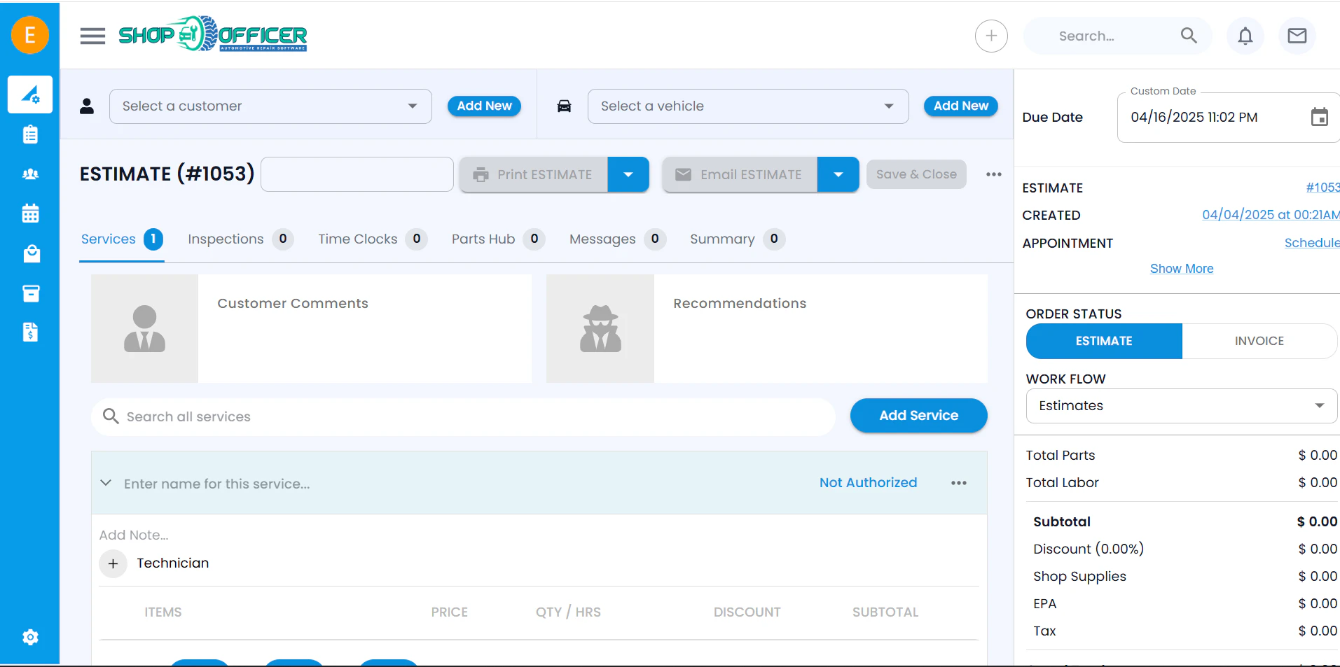 screenshot of Shop Officer